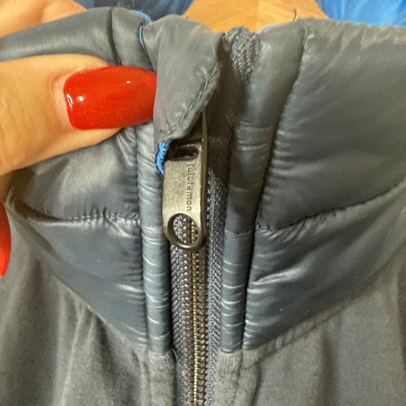 LULULEMON Jacket Men's XXL Blue Full Zip Puff Collar Elbow Performance M41465 - Picture 4 of 8